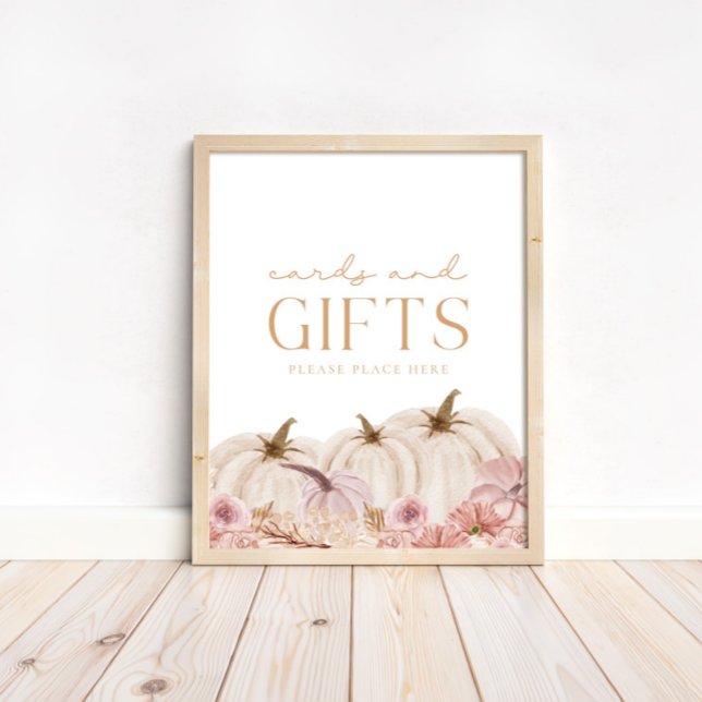 Boho Pampas Pink Pumpkin Cards & Geschenke Poster (Available for print & instant digital download!)