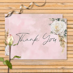 Boho Pampas & Pink Roses Wedding Dankeskarte<br><div class="desc">Dieses Design besteht aus rosa und weiß rosa Rosen und einem hellbeigen Pampashalrahmen mit einer weichen,  rot-rosa Wasserfarbe und einem subtilen Glitzer-Hintergrund. Diese Karte ist Teil der Boho Pampas & Pink Roses Wedding Suite Collection,  die von Simply Farmhouse Press kreiert wurde.</div>
