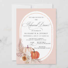 Boho Pampas Pumpkins Herbstessen Probe Einladung