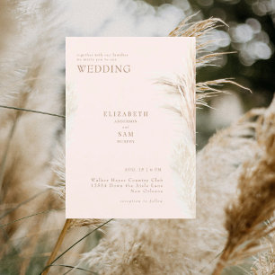 Boho Pampas Rosé Hochzeit Einladung