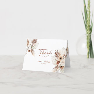 Boho Pampas Terracotta Wedding Dankeschön Karte
