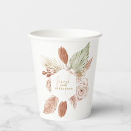 Boho Pampas Tropical Dried Blume Hochzeit Pappbecher