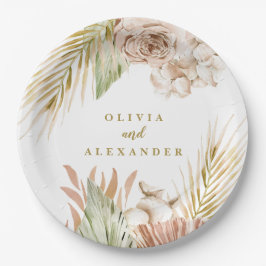 Boho Pampas Tropical Dried Blume Hochzeit Pappteller