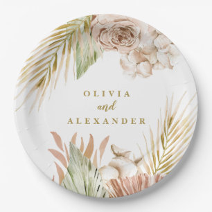 Boho Pampas Tropische Trockenblumen Hochzeit Pappteller