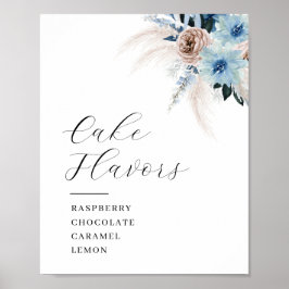 Boho Pampas und Blütenkuchen Poster