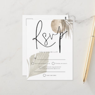 Boho Pampas Ventilateur Grass Mariage RSVP Carte P