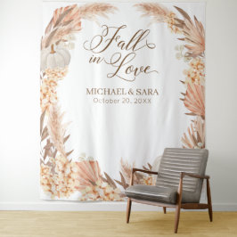 Boho Pampas White Pumpkin backdrop fall banner  Wandteppich