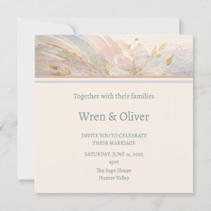Boho-Pampasgras-Aquarell-Hochzeitseinladung Einladung