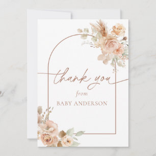 Boho-Pampasgras-Baby-Shower-Dankeschön Dankeskarte