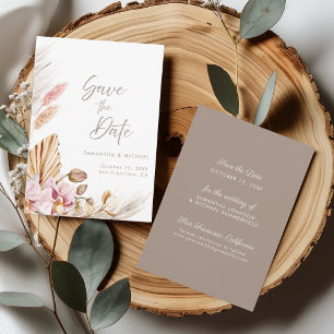 Boho-Pampasgras-Blush-Orchidee-Dave-Karte zur Hoch Einladung