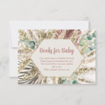 Boho-Pampasgras-Bücher für Baby-Karte | Neutral
