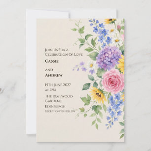 Boho-Pampasgras getrocknete Blumen-Hochzeitseinlad Einladung
