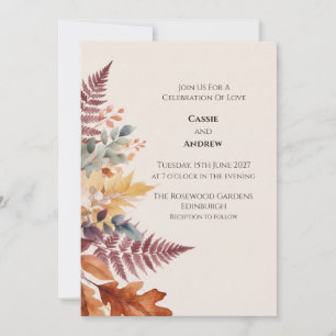 Boho-Pampasgras getrocknete Blumen-Hochzeitseinlad Einladung