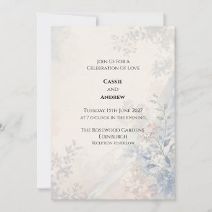 Boho-Pampasgras getrocknete Blumen-Hochzeitseinlad Einladung