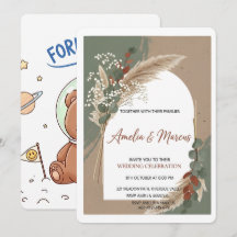 Boho-Pampasgras-Hochzeitseinladung