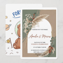 Boho-Pampasgras-Hochzeitseinladung Einladung