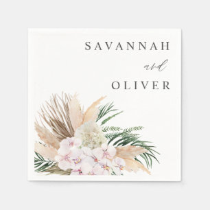 Boho-Pampasgras-Strand-Blumen-Name Serviette