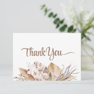 Boho-Pampasgras weiße Orchideen-Hochzeit Dankeskarte