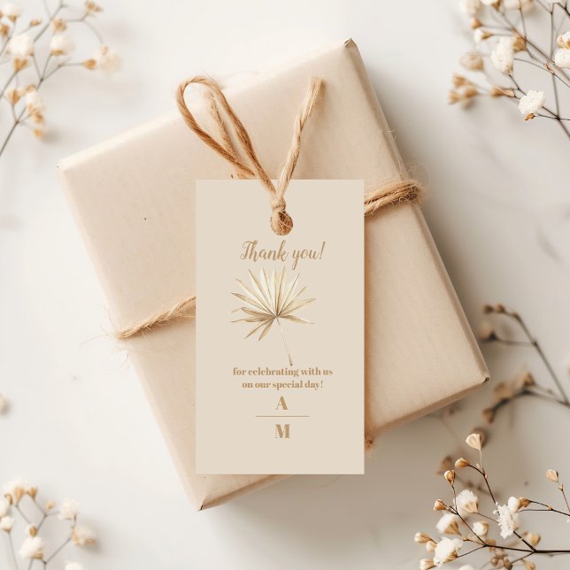 Boho Pampass Grass Floral Wedding Geschenkanhänger (Von Creator hochgeladen)