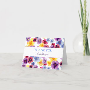 Boho Pansy Wildblume Niedlich Elegante Geburtstags Dankeskarte