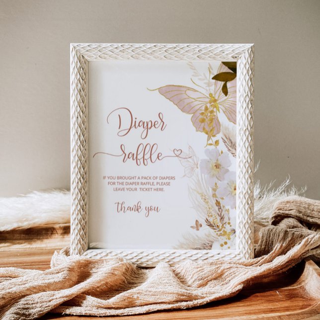 Boho papillon or Poster de la tombole de la couche (Créateur téléchargé)