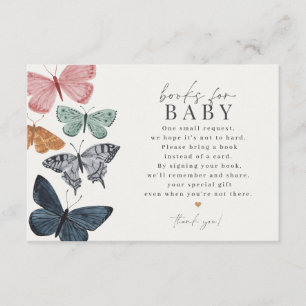 Boho Papillons Livres pour bébé invitation insérer