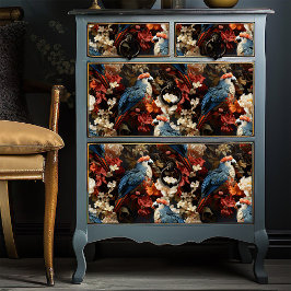 Boho Parrots in Red White und Blue Vibrants Seidenpapier