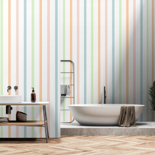Boho Pastel Color Streifen Tapete