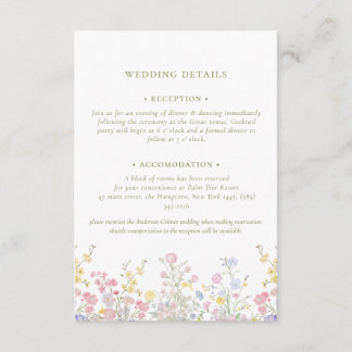 Boho Pastel flowers Elegant Calligraphy Wedding E Begleitkarte