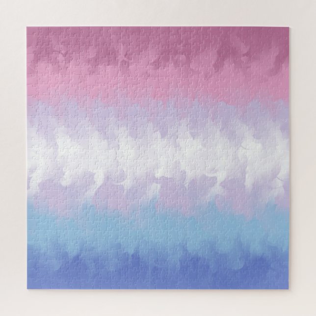 Boho Pastel Fluffy Abstrakt Bigender Pride Flag (Vertikal)