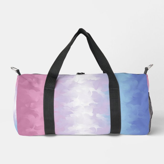 Boho Pastel Fluffy Abstrakt Bigender Pride Flag Duffle Bag (Vorderseite)