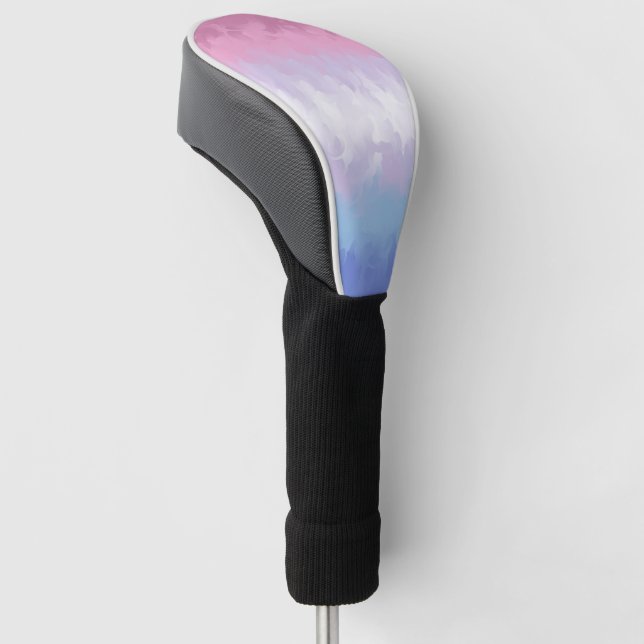 Boho Pastel Fluffy Abstrakt Bigender Pride Flag Golf Headcover (angewinkelt)
