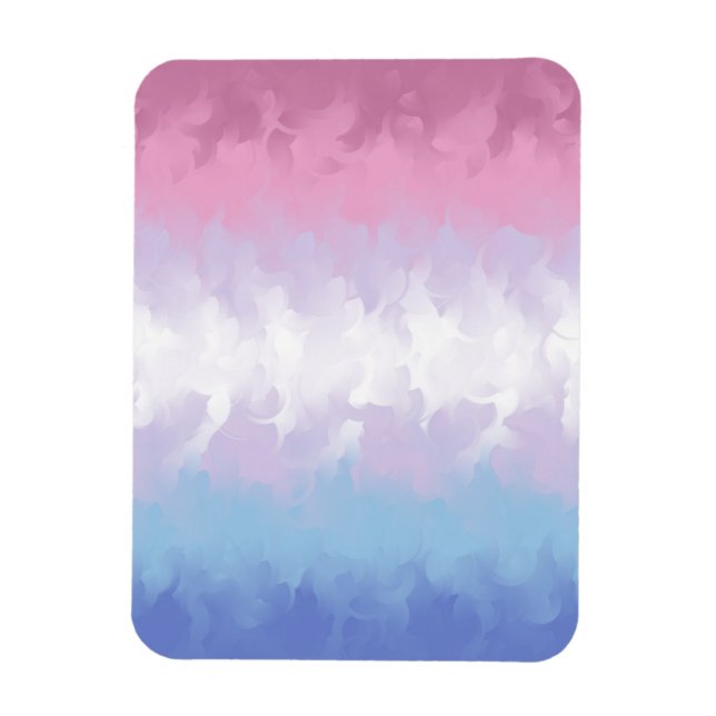 Boho Pastel Fluffy Abstrakt Bigender Pride Flag Magnet (Vertikal)