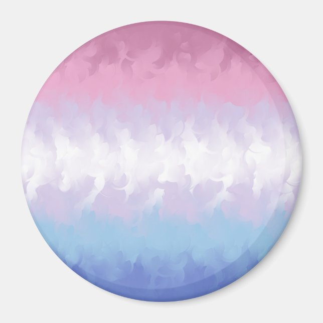 Boho Pastel Fluffy Abstrakt Bigender Pride Flag Magnet (Vorne)