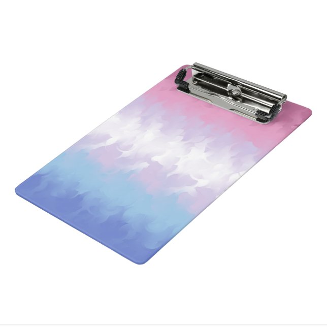Boho Pastel Fluffy Abstrakt Bigender Pride Flag Mini Klemmbrett (Gewinkelt3)
