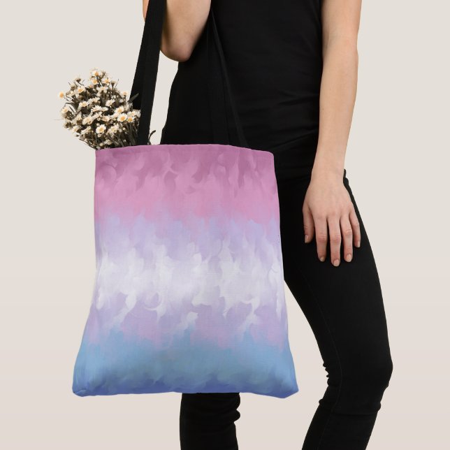 Boho Pastel Fluffy Abstrakt Bigender Pride Flag Tasche (Von Nahem)