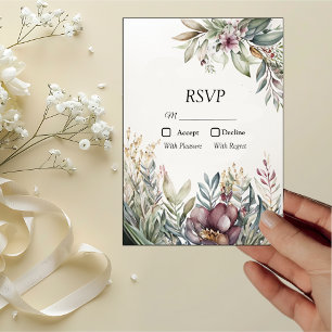 BOHO Pastel Garden Colors Wedding RSVP