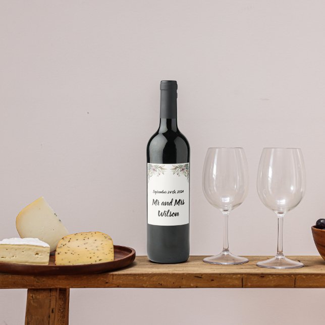 BOHO Pastel Jardin Couleurs Mariage Étiquette à vi (Créateur téléchargé)