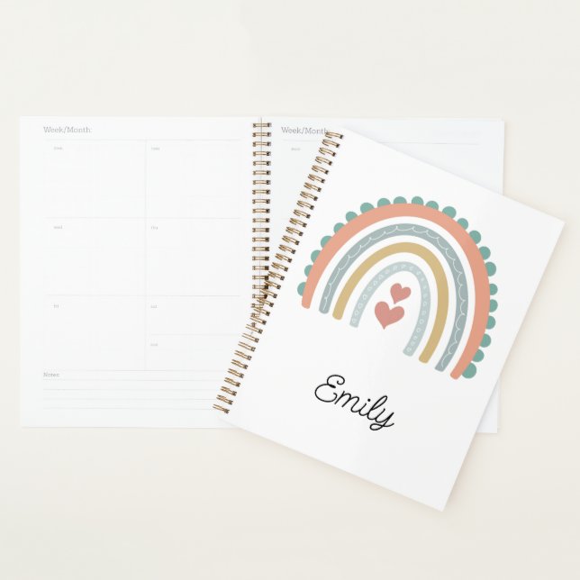 Boho Pastel Modern Eleganter Regenbogen Persönlich Planer (Anzeige)
