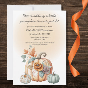Boho Pastel Pumpkins Baby Shower Einladung