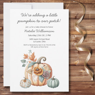 Boho Pastel Pumpkins Baby Shower Einladung