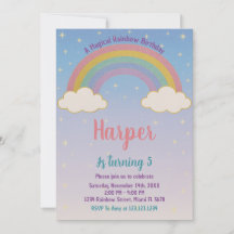 Boho Pastel Rainbow Einladung zum Geburtstag