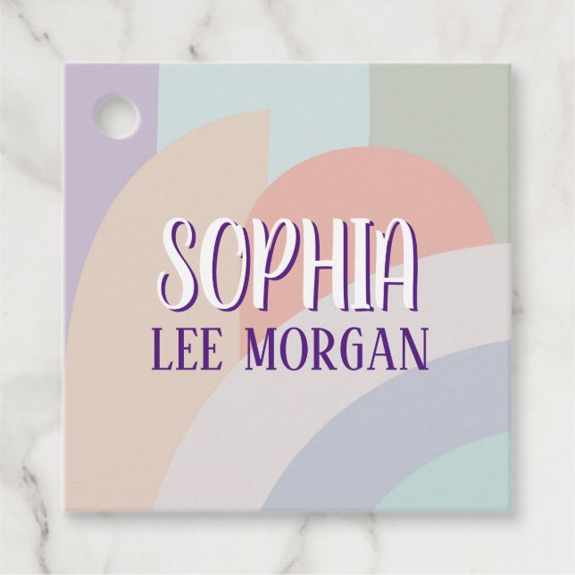 Boho Pastel Rainbow Geschenkanhänger (Vorderseite)