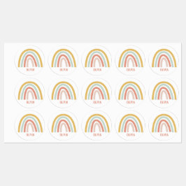Boho Pastel Rainbow Personalisiert Etiketten