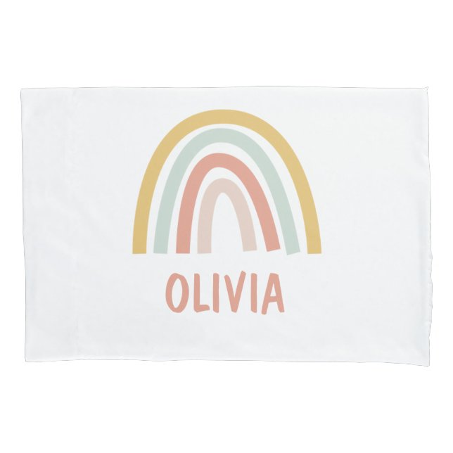Boho Pastel Rainbow Personalisiert Kissenbezug (Vorderseite)