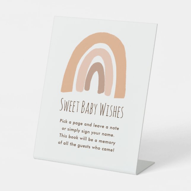 Boho Pastel Rainbow Sweet Baby Wakes Sockelschild (Vorderseite)