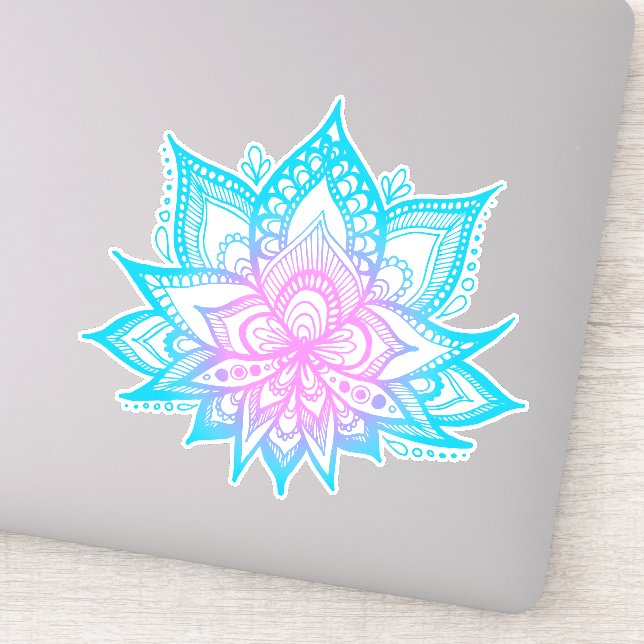 Boho Pastel Vibes Lotus Blume Aufkleber (Detail)