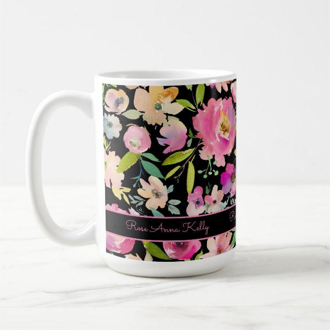 Boho Pastel Watercolor Kaffeetasse (Links)