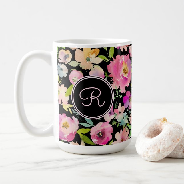 Boho Pastel Watercolor Kaffeetasse (Mit Donut)