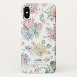Boho Pastel Watercolor Succulents Muster Custom Case-Mate iPhone Hülle